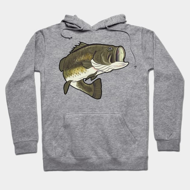 Largemouth Bass Drawing Hoodie by PenguinCornerStore